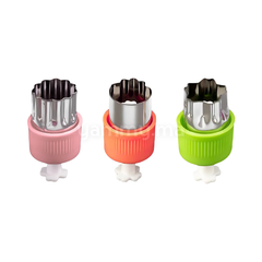 SET. 3 Mini Emporte-pièces avec Poussoir - Étoile, Rond et Ananas