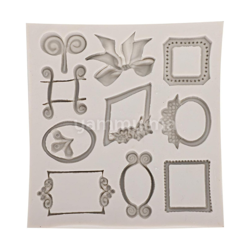 Moule Silicone 8 Mini Cadres  pate a sucre