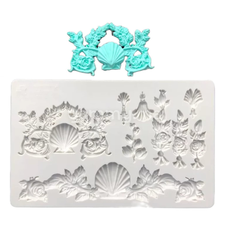 Moule Silicone 8 Fleurs et Coquillages