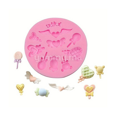 Moule Silicone pour pate a sucre coeur sucette  I Love You