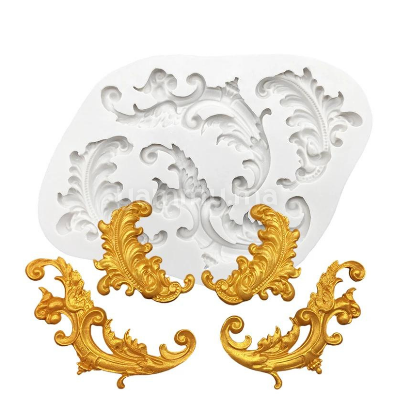 Moule Silicone 4 Feuilles Rétro