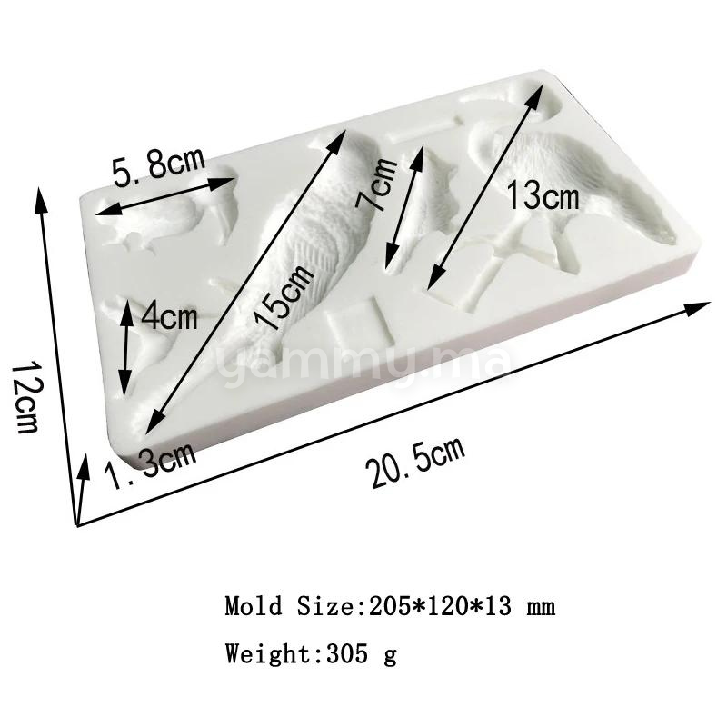 Moule Silicone 5 Oiseaux