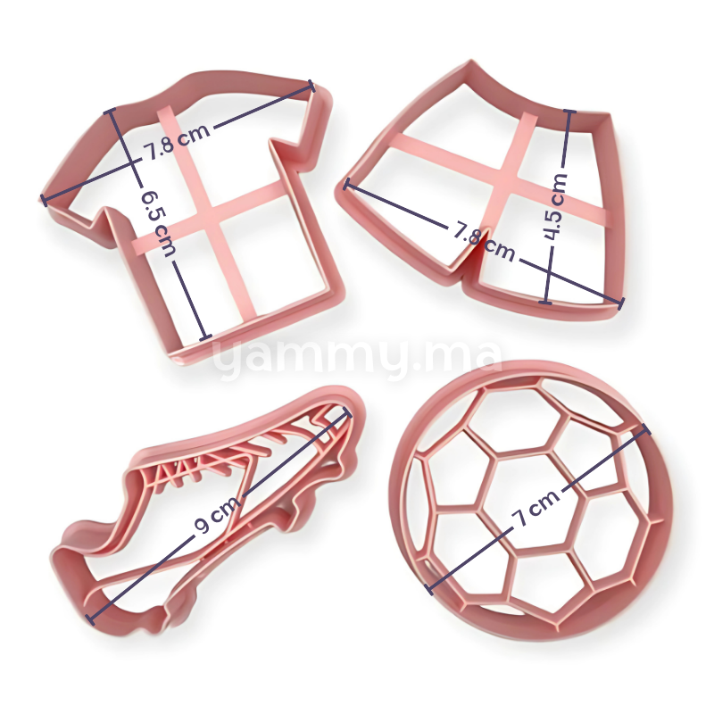 SET. 4 Emporte-pieces Football