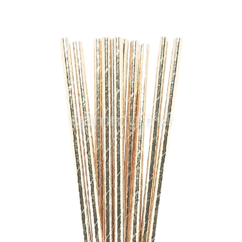 25 Pailles Papier pour Cake Pops Cuivre Métallisé