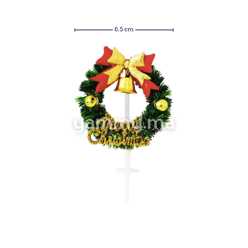 Couronne avec Cloche Ø 6.5 cm pour Décor de Bûche de Noël (x5)