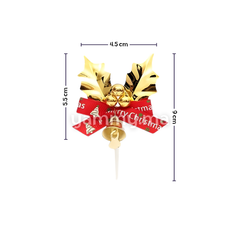 Houx Doré avec Cloche H 5,5 cm pour Décor de Bûche de Noël (x5)