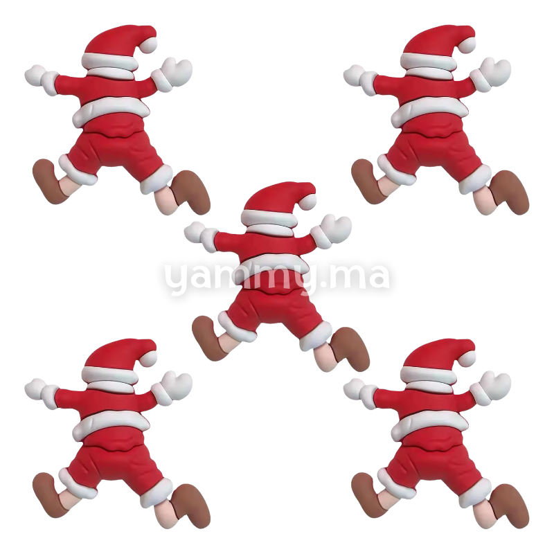 Père Noël Tombe 8.7 cm pour Décor de Bûche de Noël (x5)