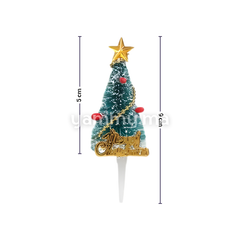 Sapin Merry Christmas H 5 cm pour Décor de Bûche de Noël (x5)