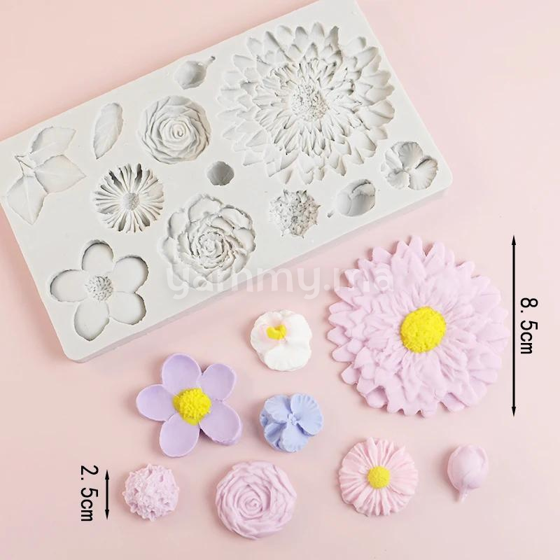 Moule Silicone 10 Fleurs pate a sucre