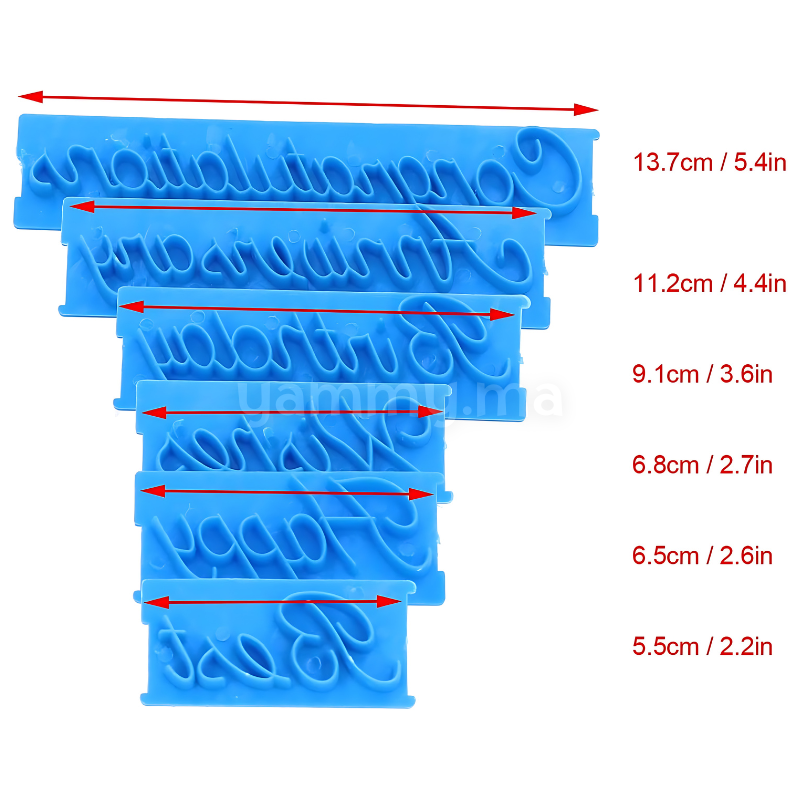 SET. 6 Emporte-pièces Texte "Happy, Birthday, Best, Wishes, et plus"