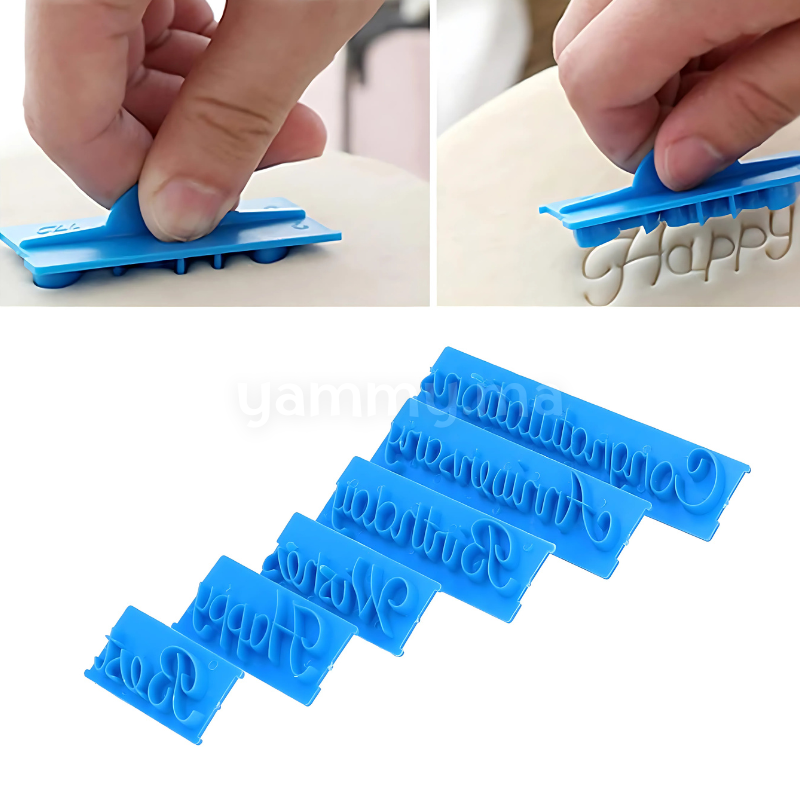 SET. 6 Emporte-pièces Texte "Happy, Birthday, Best, Wishes, et plus"