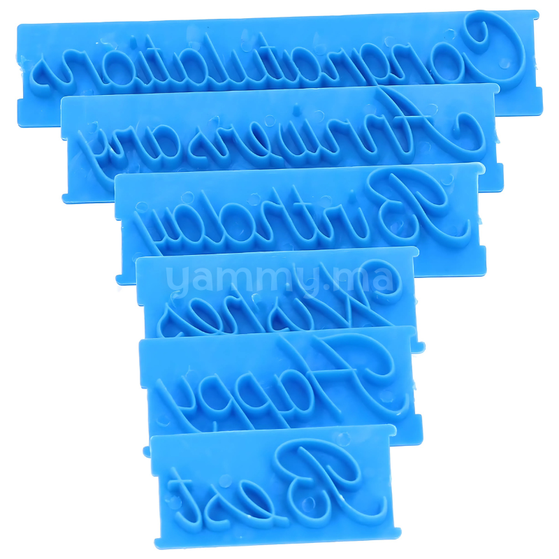 SET. 6 Emporte-pièces Texte "Happy, Birthday, Best, Wishes, et plus"