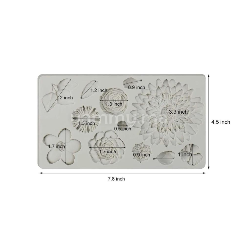 Moule Silicone 10 Fleurs pate a sucre