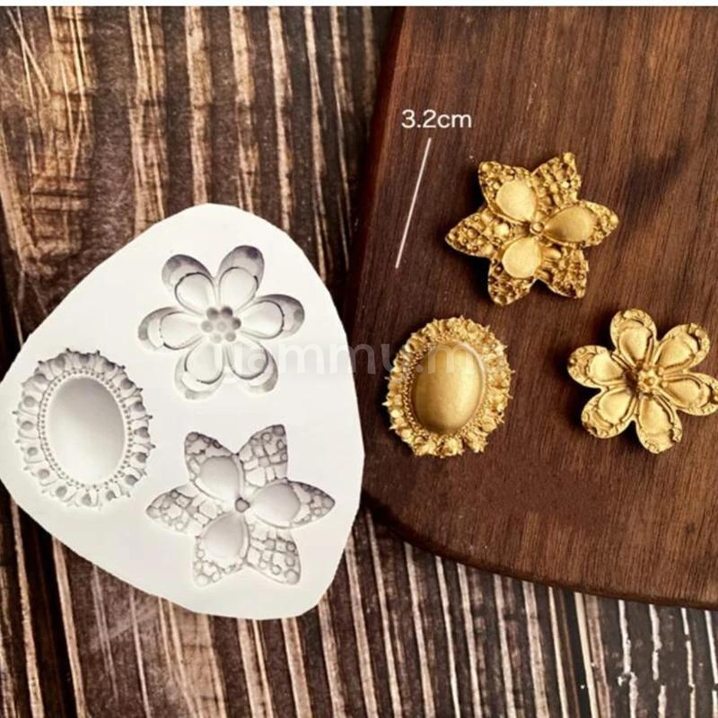 Moule Silicone 2 Fleurs et Diamant