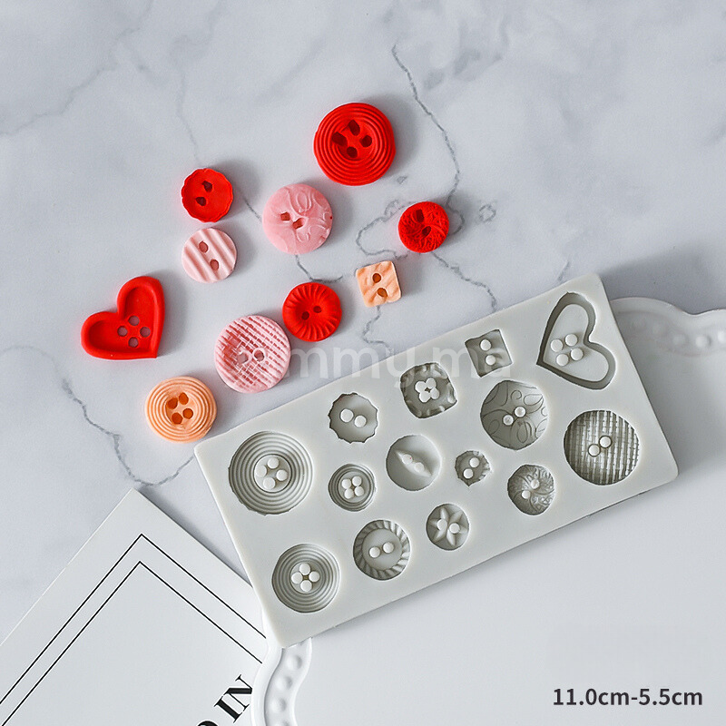 Moule Silicone pate a sucre 14 Boutons Divers