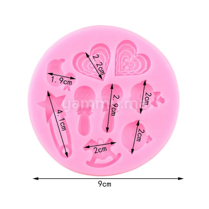 Moule Silicone Theme Bapteme