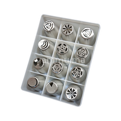 SET. 12 Douilles Russes Inox Décor Fleur Large
