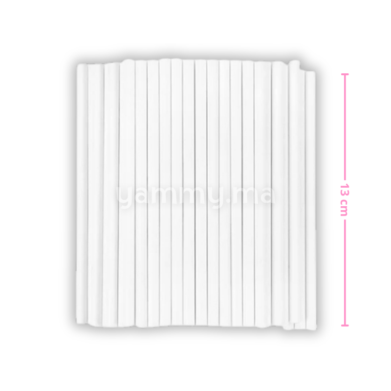 100 Bâtonnets Blancs pour Cake Pops et Sucettes 13 cm
