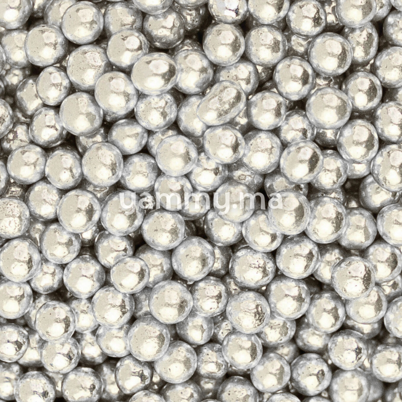 Billes de Sucre Argenté Métallique Ø 3 mm 150 gr - Marone