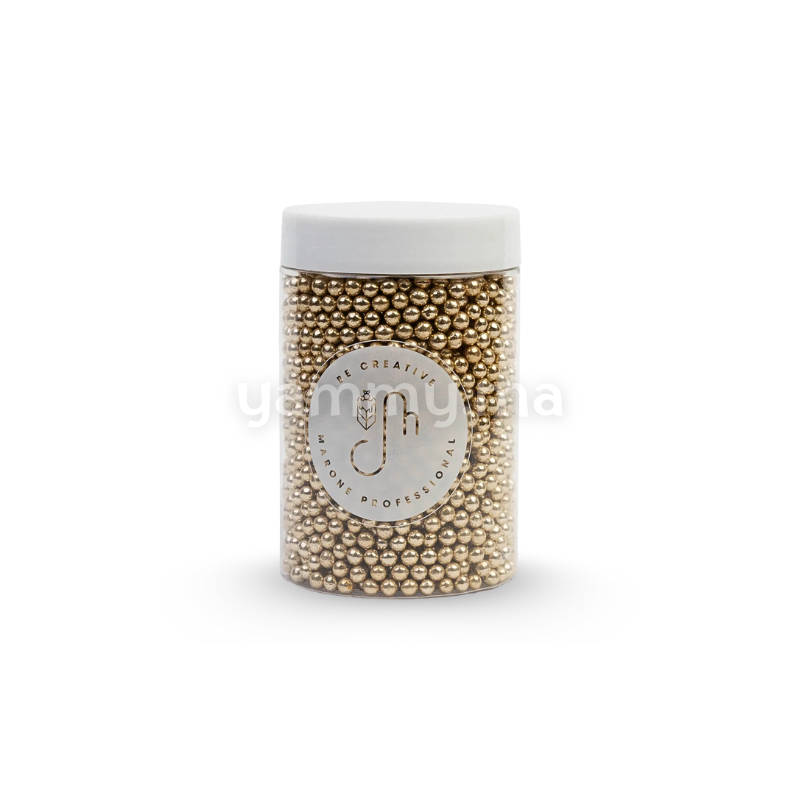 Billes de Sucre Doré Métallique Ø 3 mm 150 gr - Marone
