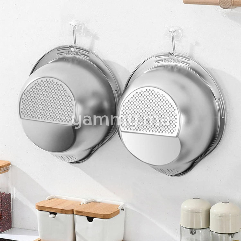 Bol et Passoire de Lavage de Riz et Légumes en Inox Ø 24 cm