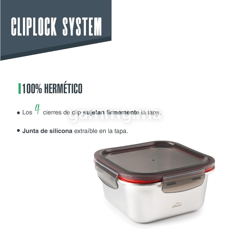 Conteneur Carré en Inox 18/10 "ECOINOX" 1500ml - Lacor