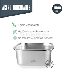 Conteneur Carré en Inox 18/10 "ECOINOX" 1500ml - Lacor