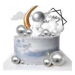 SET. 20 Décorations de Gâteau en Forme de Boules Argent