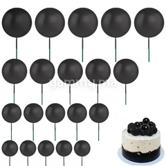 SET. 20 Décorations de Gâteau en Forme de Boules Noir
