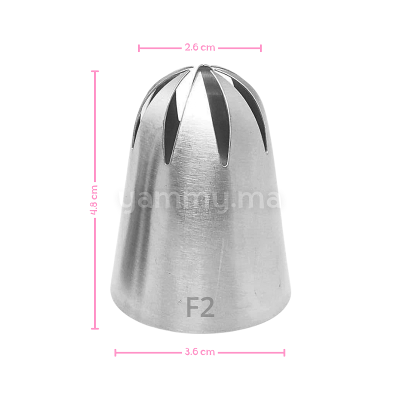 Douille Pâtisserie Inox Fleur 8 dents Ø 26 mm N° F2