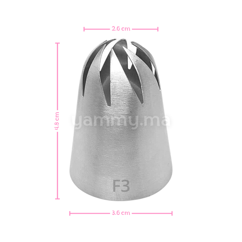 Douille Pâtisserie Inox Fleur 8 dents Ø 26 mm N° F3
