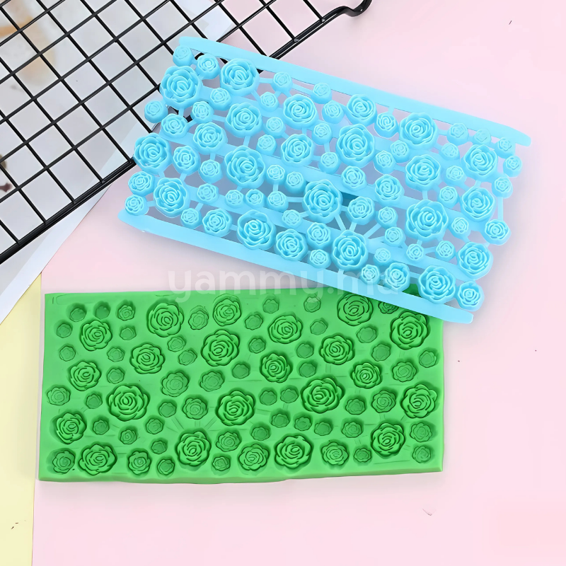 Embosseur Pâte à Sucre Pour Effet Matelassé Roses