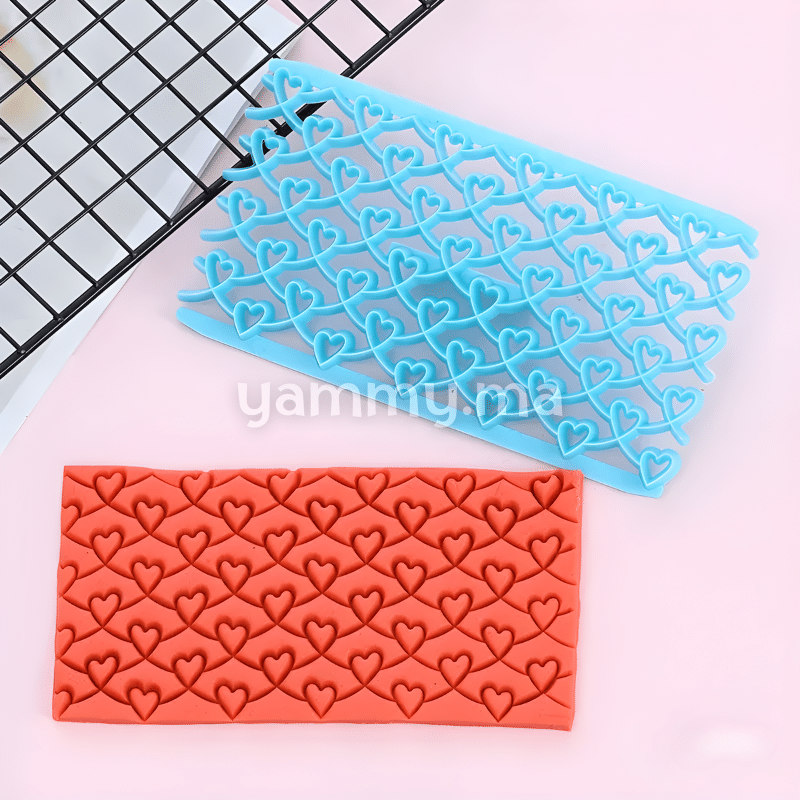 Embosseur Pâte à Sucre Pour Effet Matelassé Coeurs