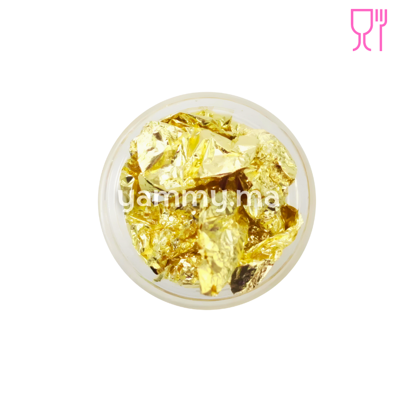 Flocon de Feuille d'Or Alimentaire 22 Carats 8x8 cm