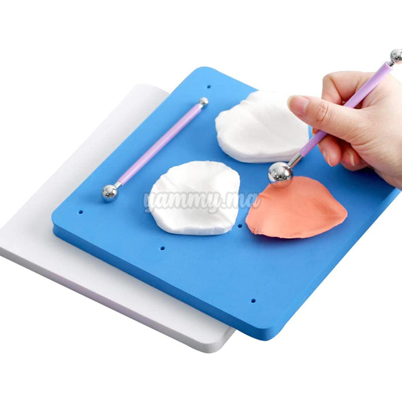 Tapis et Mousse Pour le Modelage Des Fleurs x2 Pate à Sucre & d'Amande