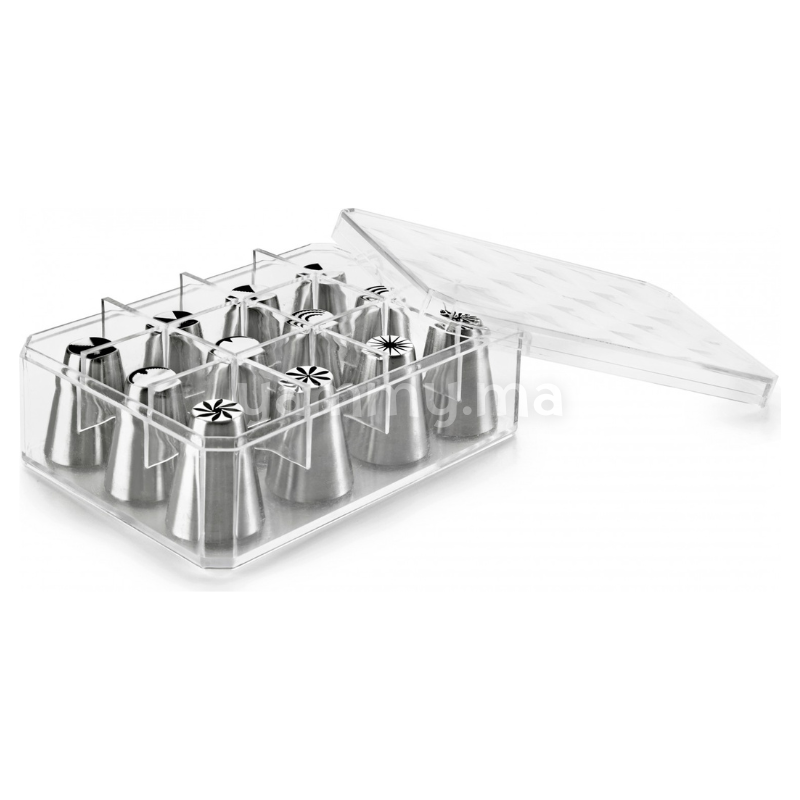 SET. 12 Douilles Inox Russes Standard Ø 1,6 cm x H 4 cm – Ibili 252000