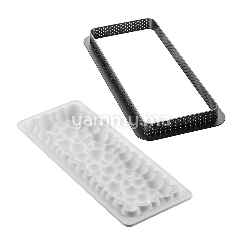 Kit Moule Silicone 1 Tarte Rectangle 265mm Bubble - Silikomart
