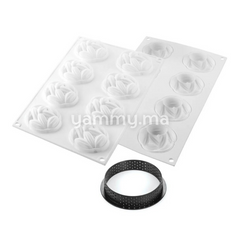 Kit Moule Silicone 8 Tartelettes 70mm Fève de Cacao - Silikomart