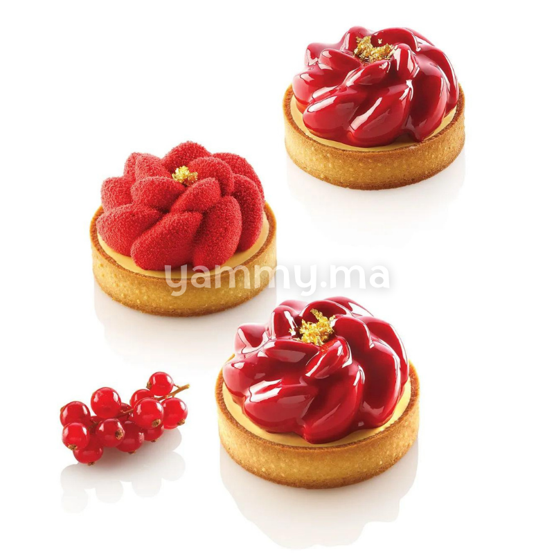 Kit Moule Silicone 6 Tarte 80mm Fleur - Silikomart
