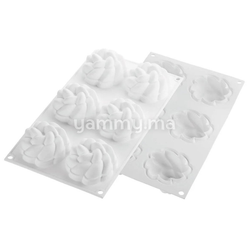 Kit Moule Silicone 6 Tarte 80mm Fleur - Silikomart