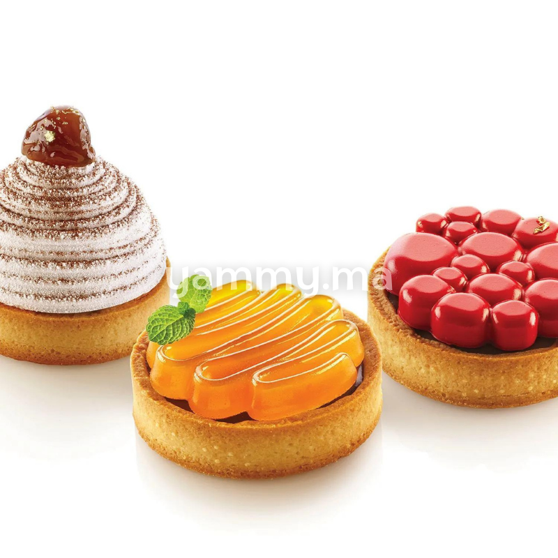 Kit Moule Silicone 8 Tartelettes Ø 80mm Saint Honoré - Silikomart