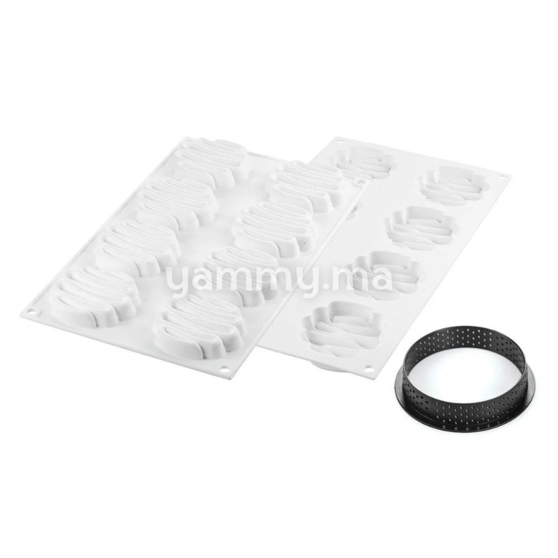 Kit Moule Silicone 8 Tartelettes Ø 80mm Saint Honoré - Silikomart
