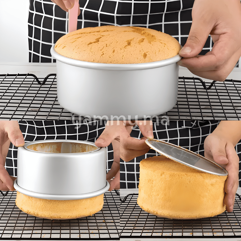 Moule Rond Extra Profond Amovible 19.5 / H10 cm en Aluminium