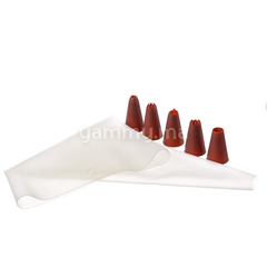 Poche à Décorer en Silicone avec 5 Douilles en Plastique