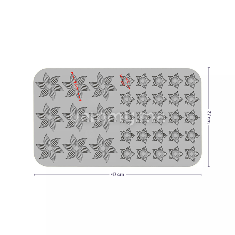 Moule Silicone 34 Fleurs Botanica 47 x 27 cm