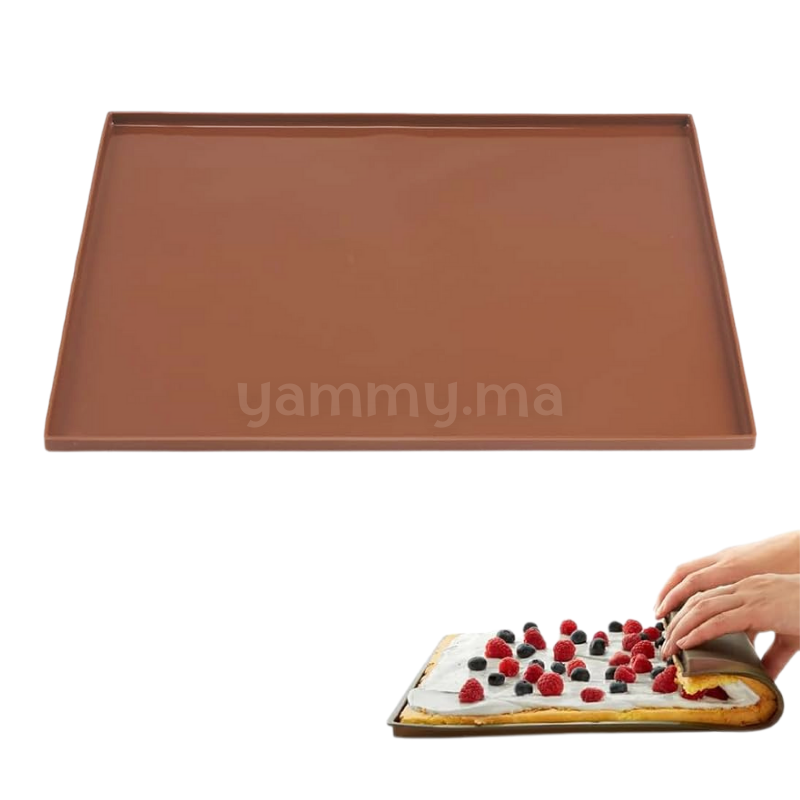 Tapis Génoise en Silicone Marron 30 x 25 cm