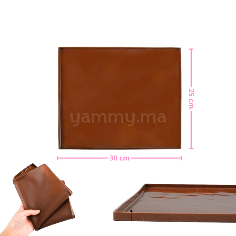 Tapis Génoise en Silicone Marron 30 x 25 cm