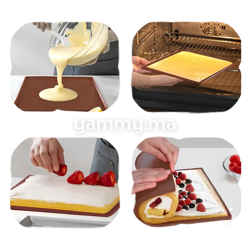 Tapis Génoise en Silicone Marron 30 x 25 cm