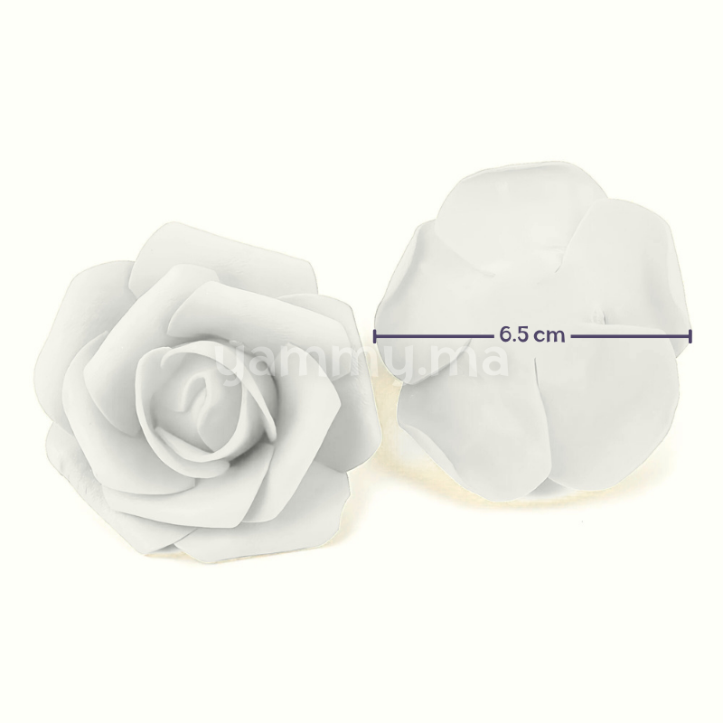 Roses Artificielles Blanches en Mousse