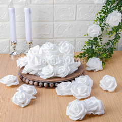 Roses Artificielles Blanches en Mousse